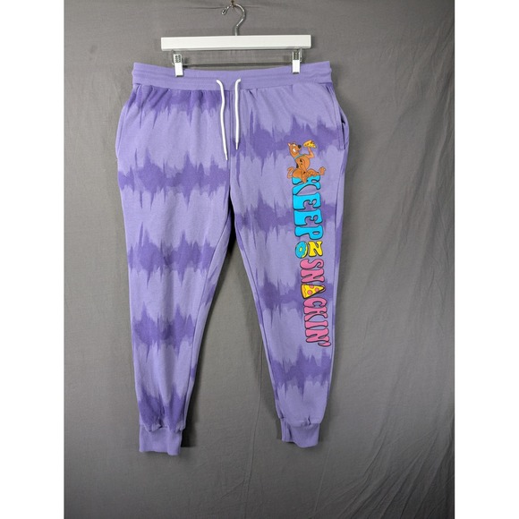 Scooby-Doo Other - Scooby-Doo Keep on Snackin Purple Tie Dye Jogger Sweatpants Mens XXL